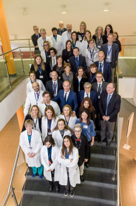 Il personale di Fondazione Banca degli Occhi in occasione della visita del Governatore Luca Zaia (foto 2017)