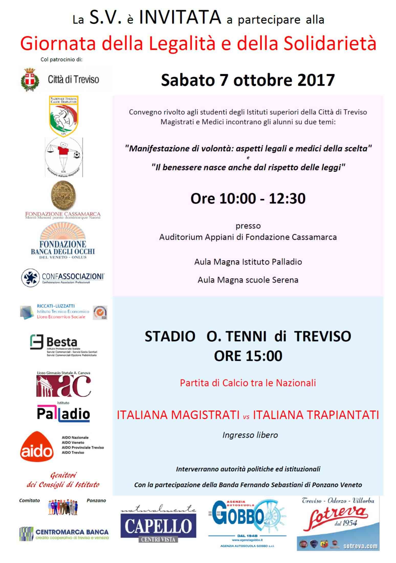 Partita della legalità - programma